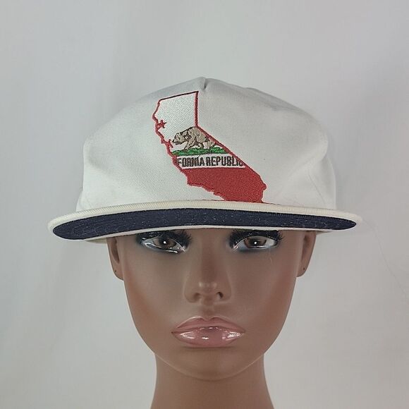Vintage California Republic Flag White Men's hat - Picture 2 of 10